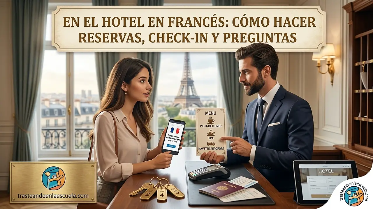 En el hotel en francés: reservar, hacer el check-in y preguntar por servicios