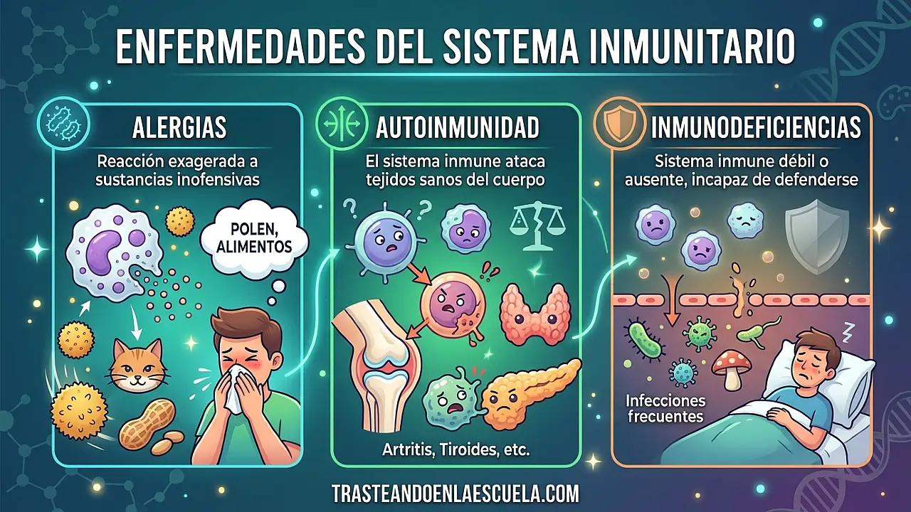 Enfermedades del sistema inmunitario: alergias, autoinmunidad e inmunodeficiencias