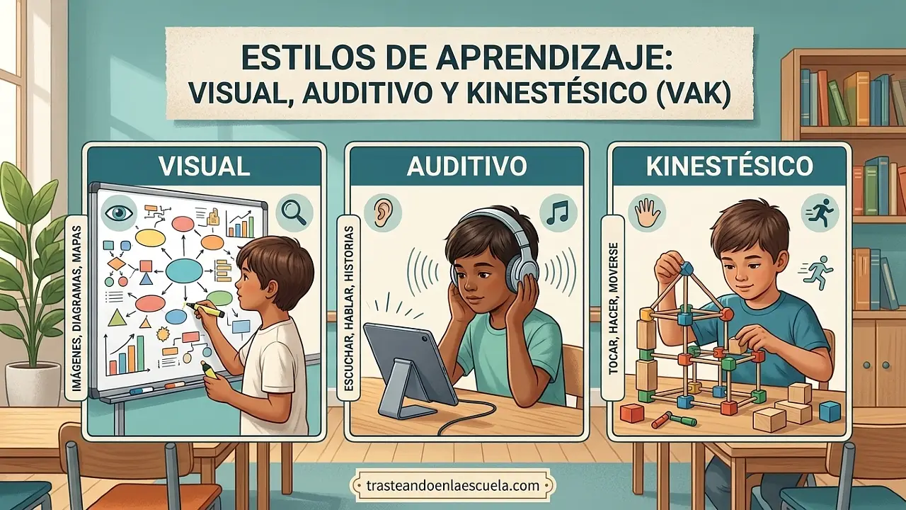 Estilos de aprendizaje: visual, auditivo y kinestésico (VAK)