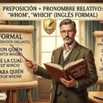 Preposición + pronombre relativo: whom, which (formal English)