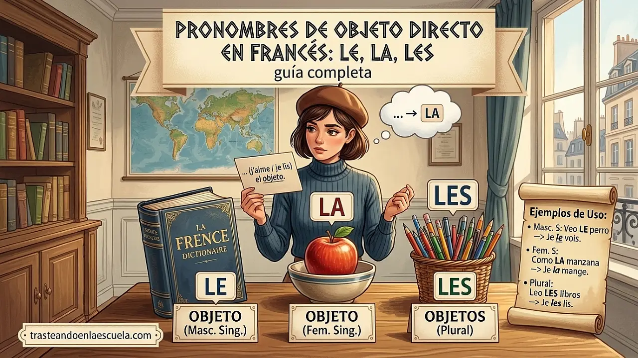 Pronombres COD en francés: le, la, les (objeto directo) – guía completa