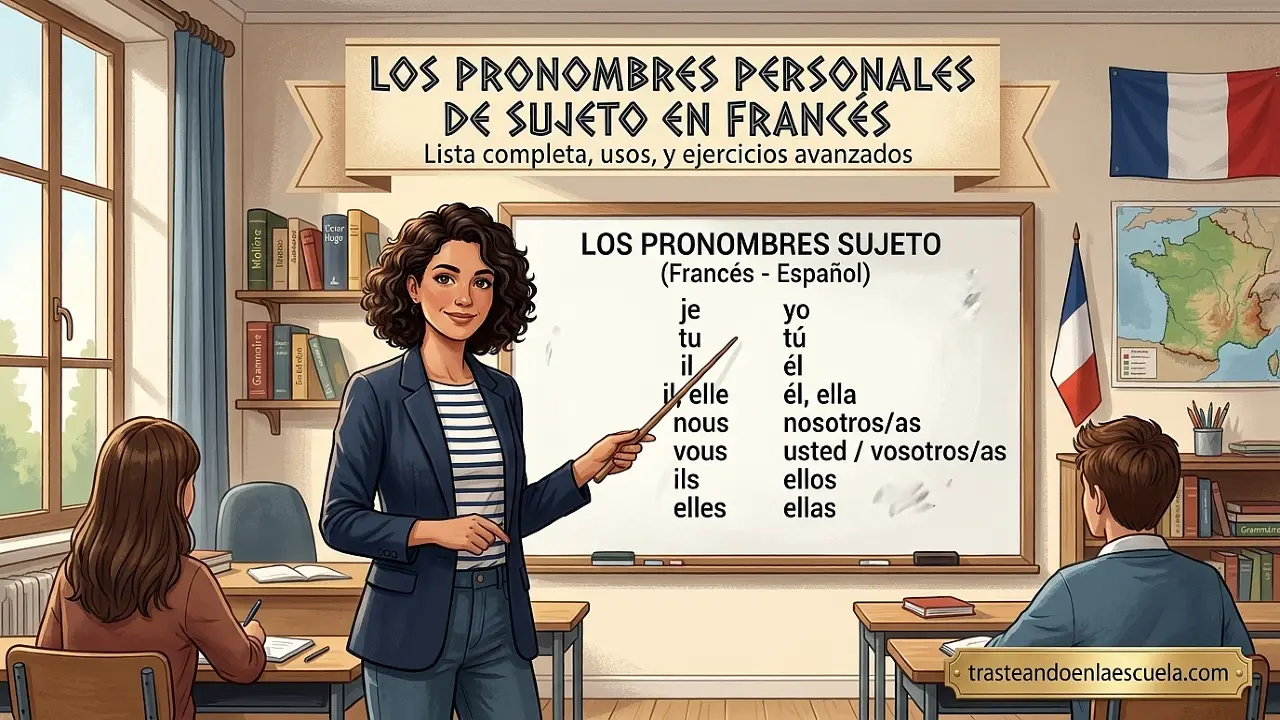 Pronombres personales sujeto en francés: lista completa, usos, pronunciación y 5 ejercicios avanzados