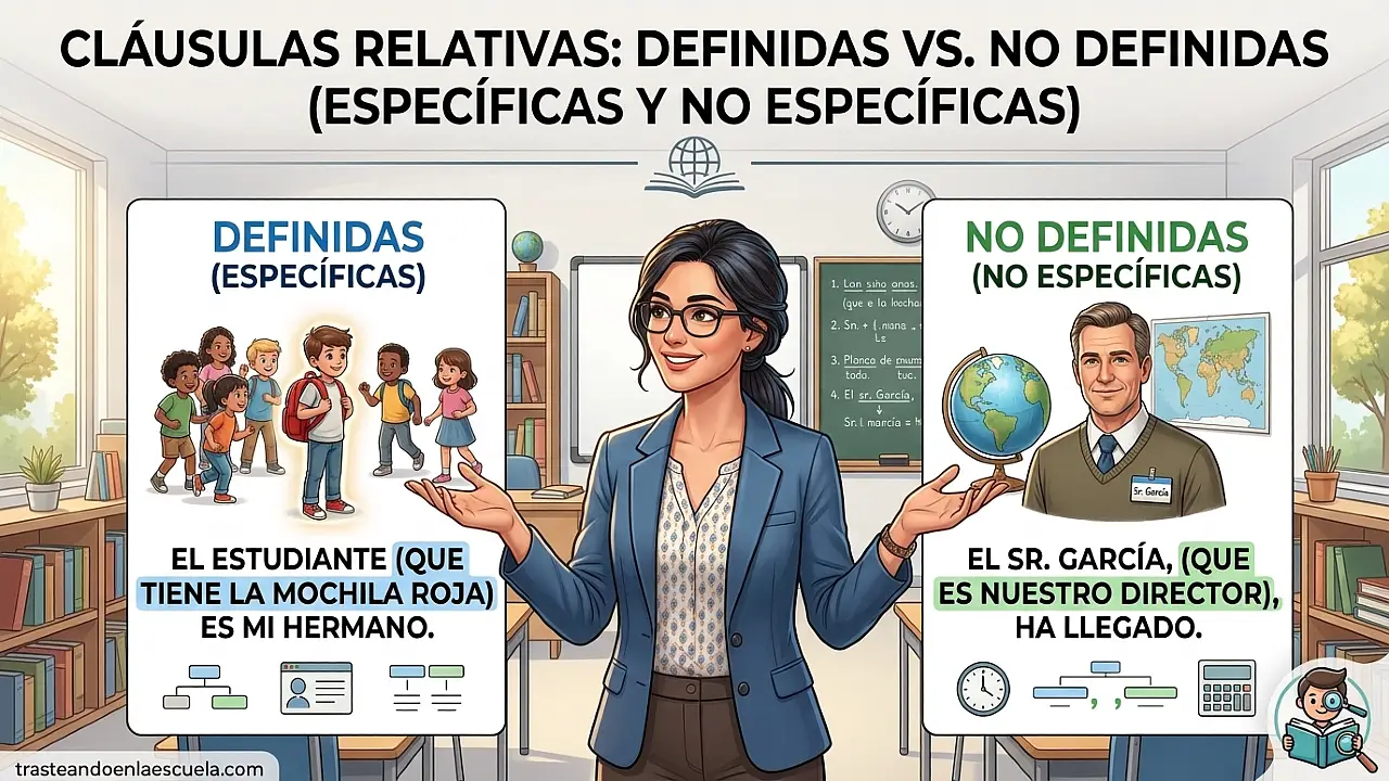Relative clauses: defining vs non-defining (especificativas y explicativas)