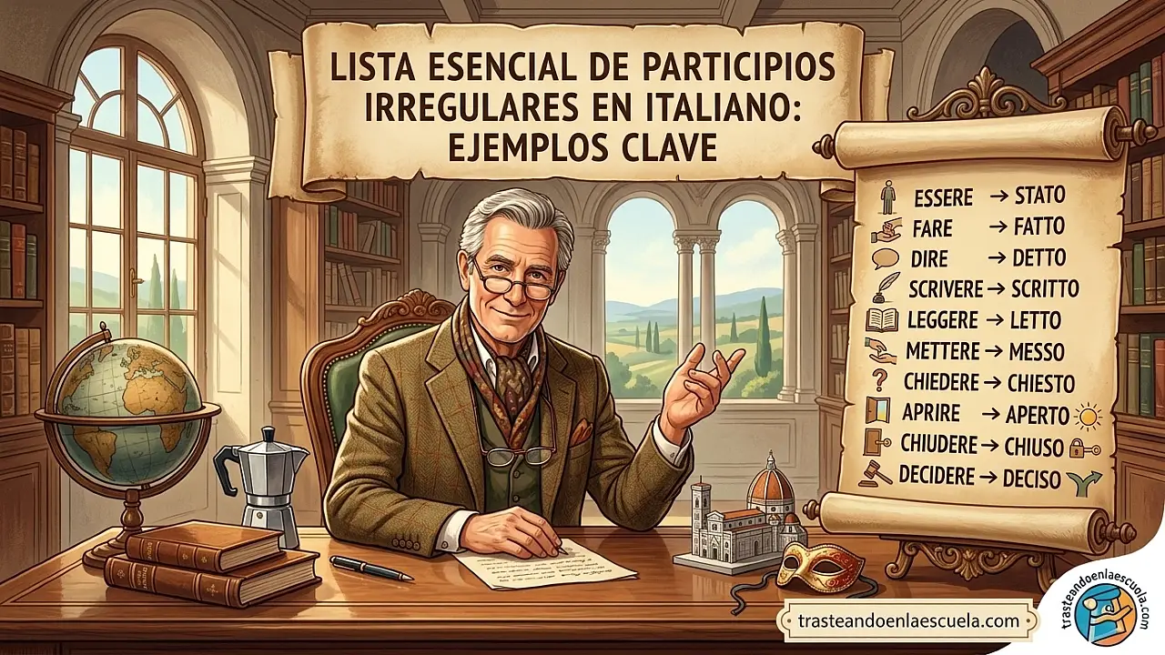 Participios irregulares en italiano: lista esencial y ejemplos