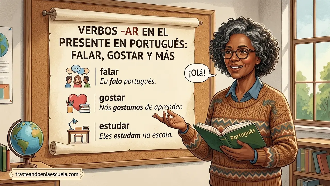 Verbos -ar en presente en portugués: falar, gostar y más