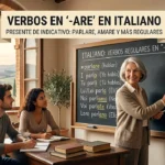 Verbos -are en presente en italiano: parlare, amare y todos los regulares