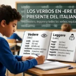 Verbos -ere en presente en italiano: vedere, leggere y todos los regulares