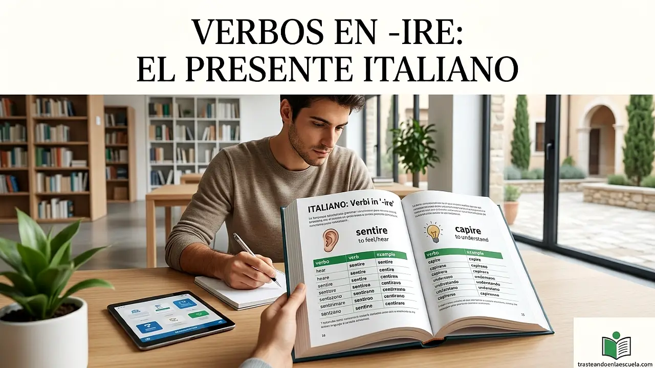 Verbos -ire en presente en italiano: sentire, capire y todos los regulares